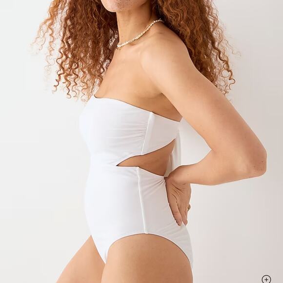 J.CREW White Strapless Swimsuit One Piece White Size 18 NWT - Picture 1 of 5